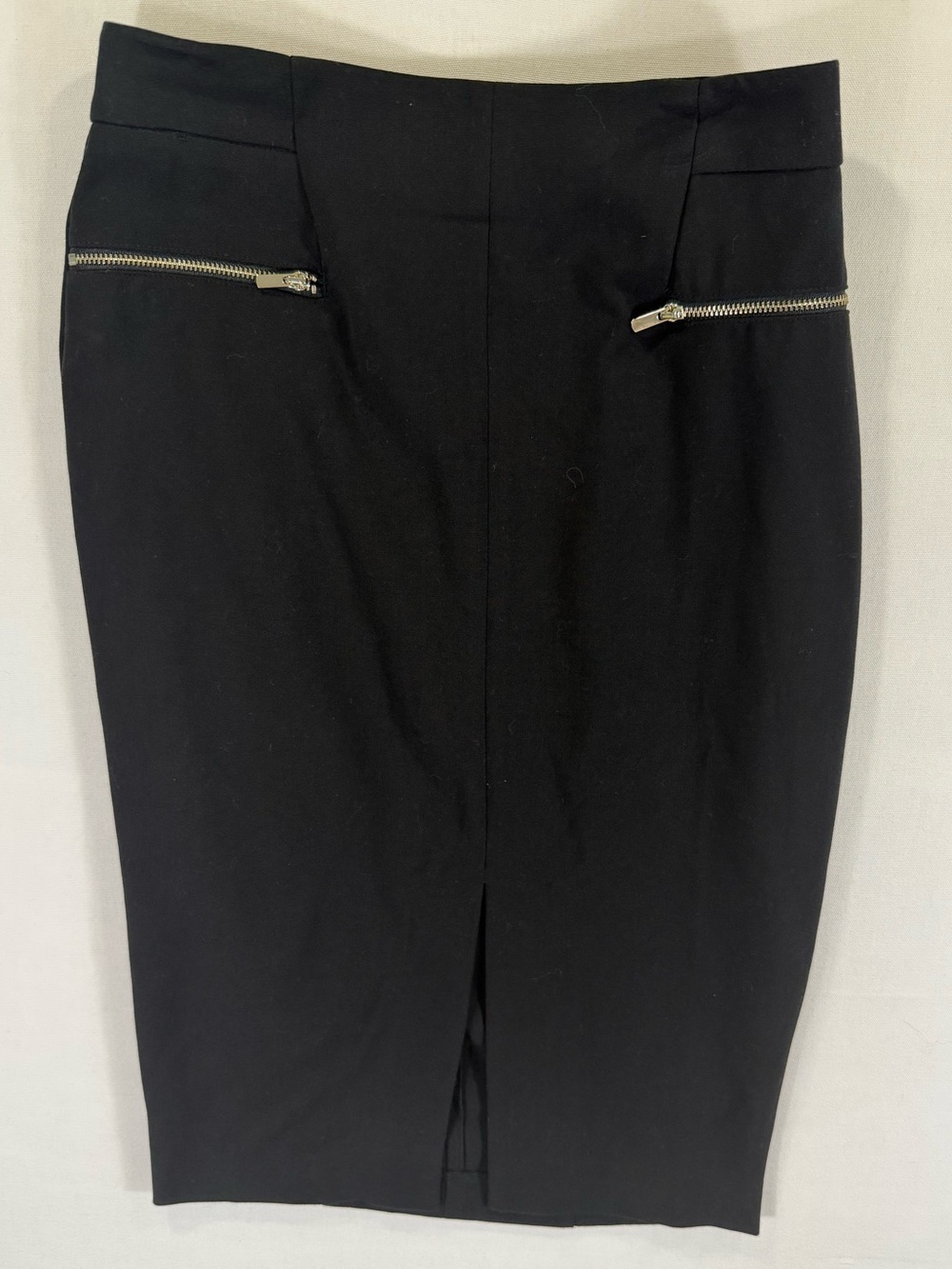 H&M Black Pencil Skirt with Gold Zip Details
